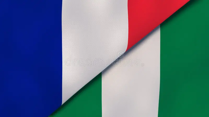 Nigeria and France Flags