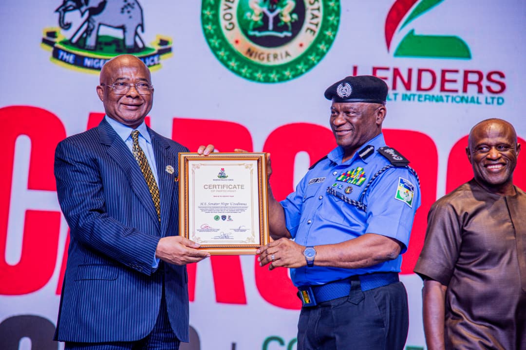 Olatunji Disu receives certificate at 2026 senior police conference in Owerri