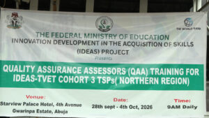 IDEAS-TVET: Federal Government Trains 250 Quality Assurance Assessors to Strengthen Skills Certification