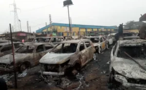 Fire Destroys 21 Vehicles at Lagos Mechanic Workshop