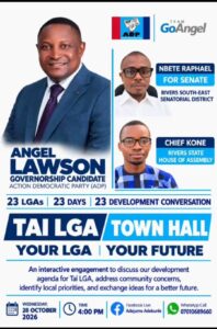 ADP Tai LGA Town Hall: Angel Lawson’s Team Sets 28 October for Development Talks
